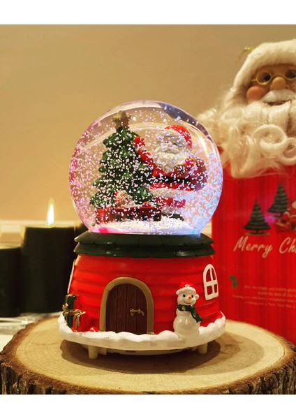 Orta Boy Yılbaşı Kar Küresi Işıklı Müzikli Hediye Kutulu Kar Küresi fiyatları