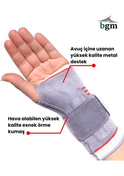 Örme El Bilek Ateli Yüksek Kalite Metal Destekli Statik El Bilek Ateli