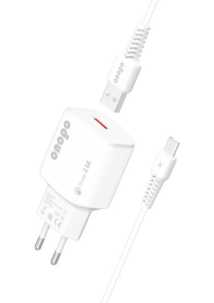 onopo Android Xiaomi Ve Samsung Uyumlu Hızlı Şarj Micro Usb 2.6a Hızlı Şarj Cihazı 12w - X3