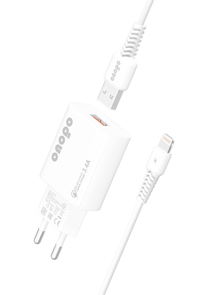 onopo İphone Apple Uyumlu Lightning USB 3.4A Iphone Hızlı Şarj Cihazı Uyumlu 18W - X8