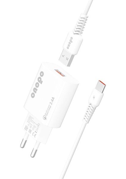 onopo Android Xiaomi Ve Samsung Uyumlu Hızlı Şarj Type-c Usb 3.4a Hızlı Şarj Cihazı 20w - X7