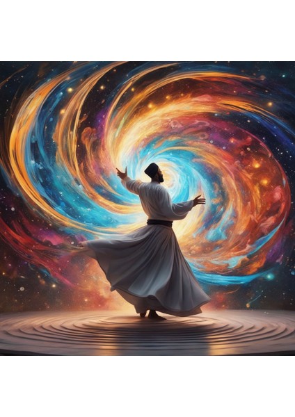 Renkli Baskılı Sayılarla Boyama Hobi Seti (Çerçeveli) 50X65 Cm: Semazen