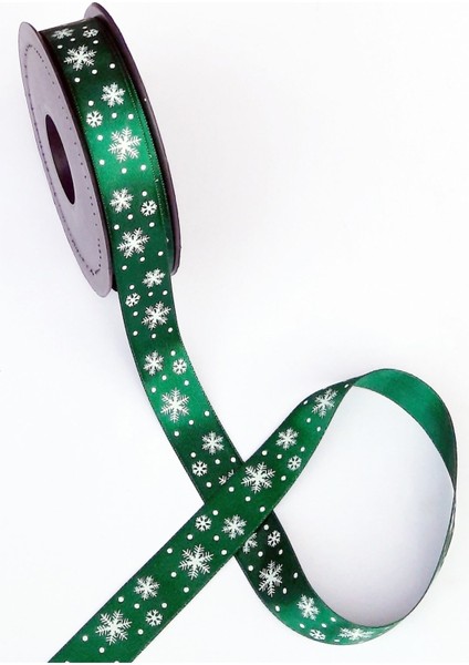 Yeşil Saten Yılbaşı Kurdelesi 2,5 cm En 5 Metre