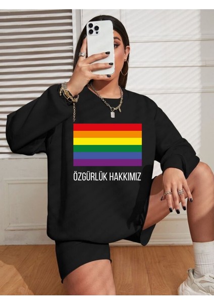 Kişiye Özel Sweatshirt - Unisex Bayrak ve Altına Yazı Yazılan İçi Pamuklu Yumuşacık Sweatshirt