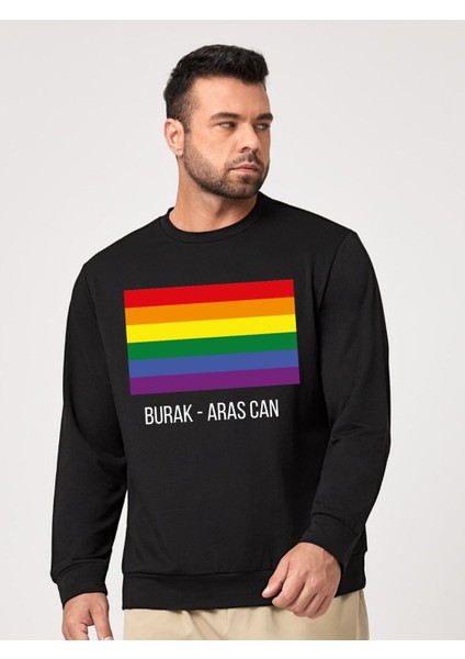 Kişiye Özel Sweatshirt - Unisex Bayrak ve Altına Yazı Yazılan İçi Pamuklu Yumuşacık Sweatshirt