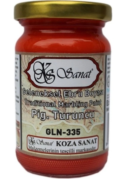 Koza Sanat Geleneksel Ebru Boyası 105CC GLN-335 Pigment Turuncu