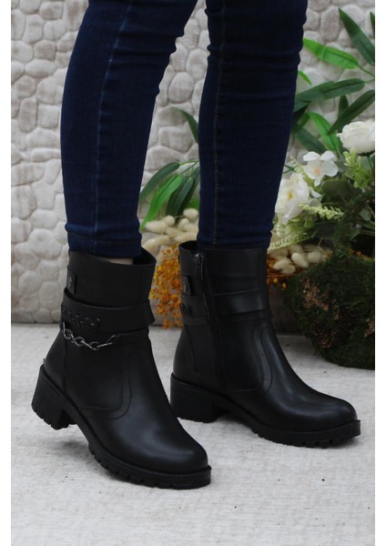 42840 Siyah Orijinal Deri Içi Kürklü Kaymaz Taban Kadın Bot fırsatları