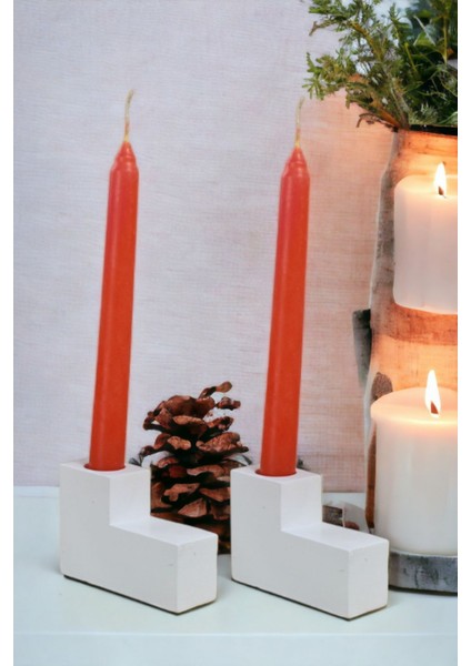 Şamdan Mumluk Dekoratif Mumluk Tealight Mumluk Model 17 Ikili Mumluk