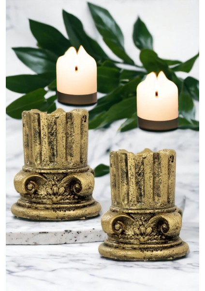 Şamdan Mumluk Dekoratif Mumluk Tealight Mumluk Model 39 Ikili Mumluk fırsatları