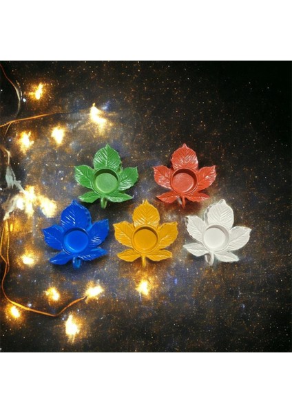 Dekoratif Tealight Mumluk Çınar Yaprağı Yılbaşı Düğün Nişan Bebek Süs Eşyası Tealight Mum Hediyeli modelleri