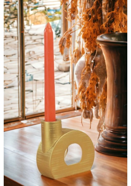 Şamdan Mumluk Dekoratif Mumluk Tealight Mumluk Model 9 Altın Renk