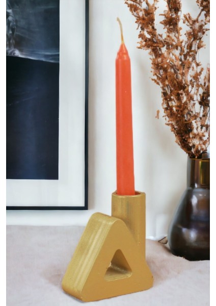 Şamdan Mumluk Dekoratif Mumluk Tealight Mumluk Model 8 Altın Renk