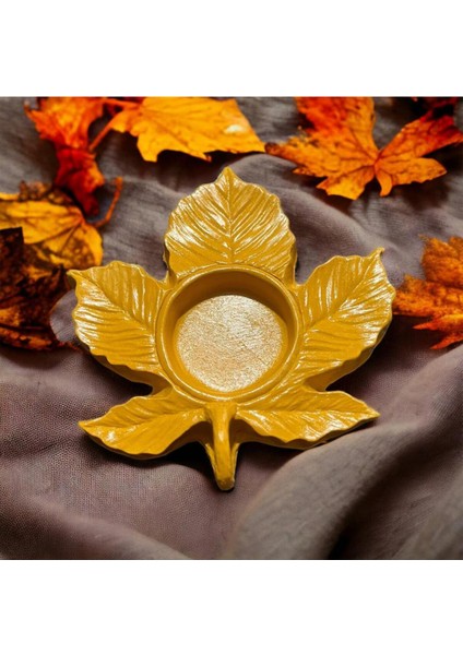 Dekoratif Tealight Mumluk Çınar Yaprağı Yılbaşı Düğün Nişan Bebek Süs Eşyası Tealight Mum Hediyeli fiyatları