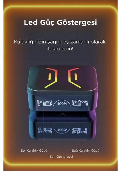 M80 Bluetooth Powerbank Özellikli Kulaklık Kablosuz Oyuncu Kulaklık Mikrofonlu Android-Iphone uyumlu