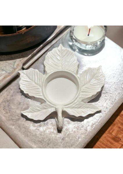 Dekoratif Tealight Mumluk Çınar Yaprağı Yılbaşı Düğün Nişan Bebek Süs Eşyası Tealight Mum Hediyeli fiyatları