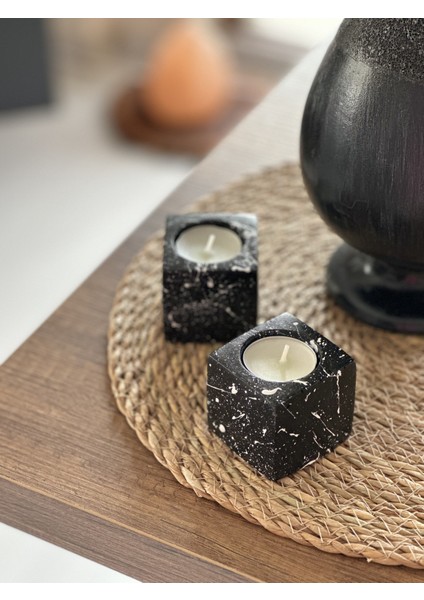 2'li Küp Tealight Mumluk Dekoratif