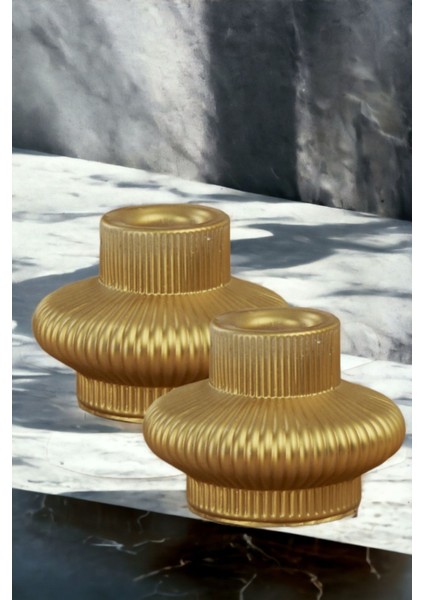 Şamdan Mumluk Dekoratif Mumluk Tealight Mumluk Model 15 Ikili Mumluk