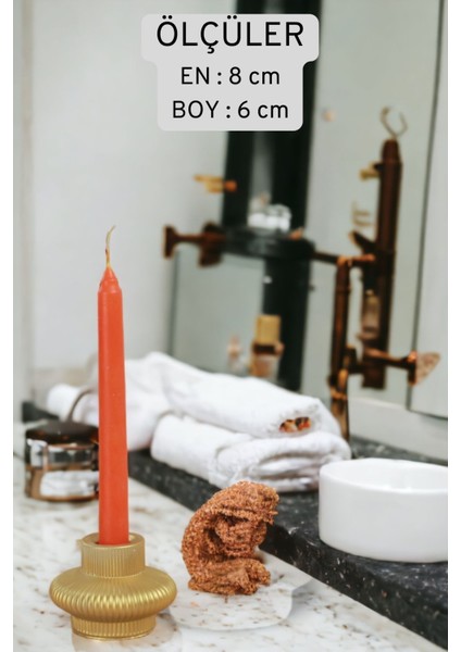 Şamdan Mumluk Dekoratif Mumluk Tealight Mumluk Model 15 Ikili Mumluk