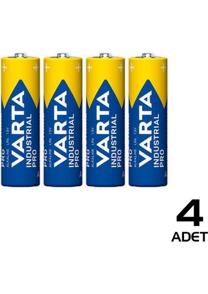 Endüstriyel Pro Alkaline Aa Kalem Pil 4'lü Paket