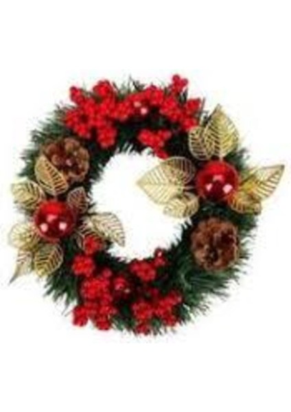 Işıklı Yılbaşı Kapı Süsü Kapı Çelengi 24 cm Kokinalı Çelenk modelleri