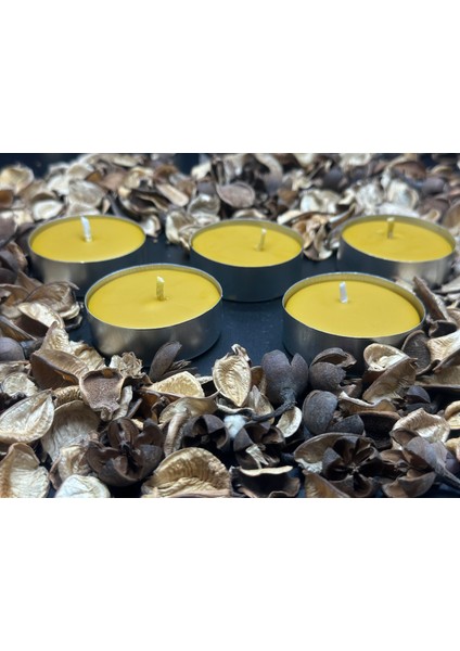 10 Adet Bal Mumu Tealight -Buhurdanlık Büyük Boy Çap:5,5 cm