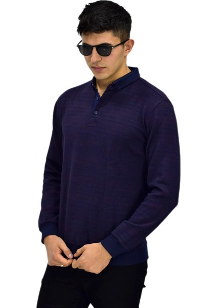 Erkek Polo Yaka Sweatshirt R2252 BGL-ST03199