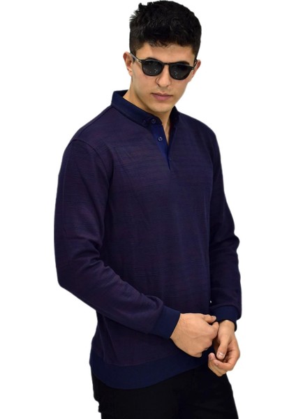 Erkek Polo Yaka Sweatshirt R2252 BGL-ST03199