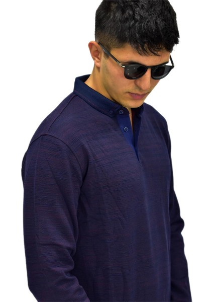 Erkek Polo Yaka Sweatshirt R2252 BGL-ST03199