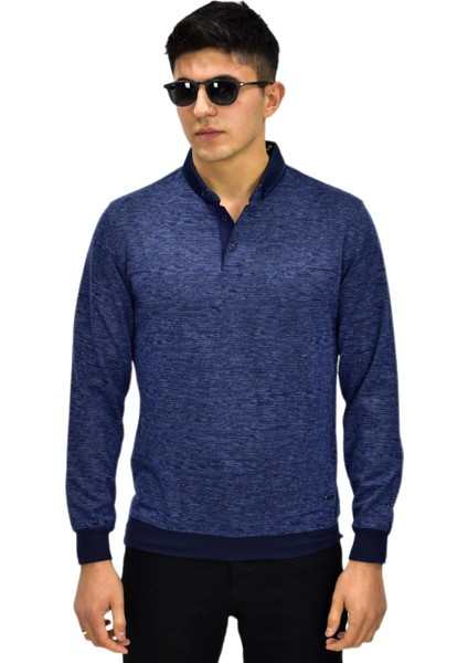 Erkek Polo Yaka Sweatshirt R2255 BGL-ST03201