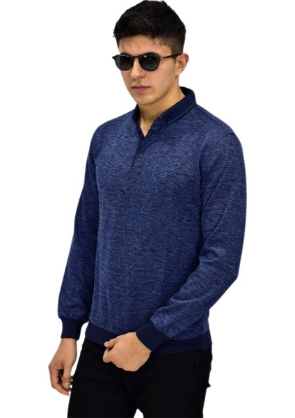 Erkek Polo Yaka Sweatshirt R2255 BGL-ST03201