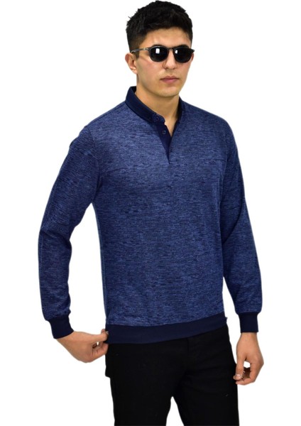 Erkek Polo Yaka Sweatshirt R2255 BGL-ST03201
