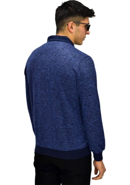 Erkek Polo Yaka Sweatshirt R2255 BGL-ST03201
