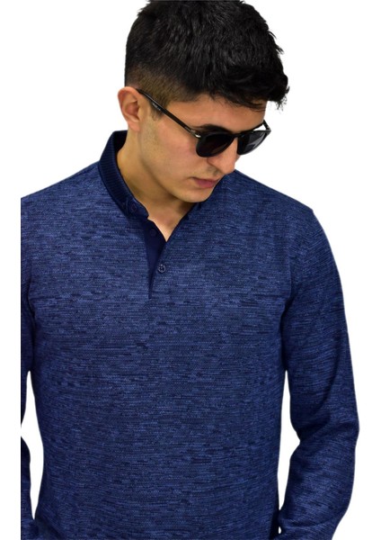 Erkek Polo Yaka Sweatshirt R2255 BGL-ST03201
