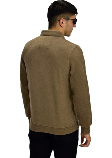 Erkek Polo Yaka Cepli Sweatshirt R6590 BGL-ST03195