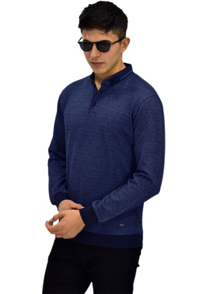 Erkek Polo Yaka Sweatshirt R2254 BGL-ST03197