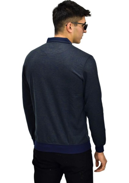 Erkek Polo Yaka Sweatshirt R2255 BGL-ST03201