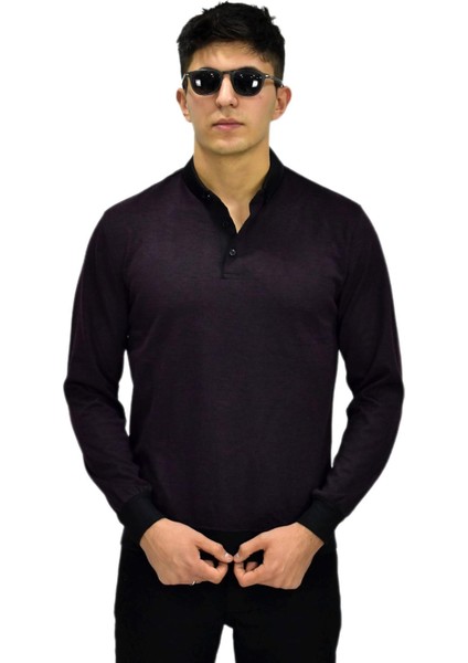 Erkek Polo Yaka Sweatshirt R2255 BGL-ST03201