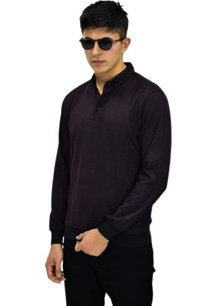 Erkek Polo Yaka Sweatshirt R2255 BGL-ST03201