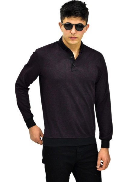 Erkek Polo Yaka Sweatshirt R2255 BGL-ST03201