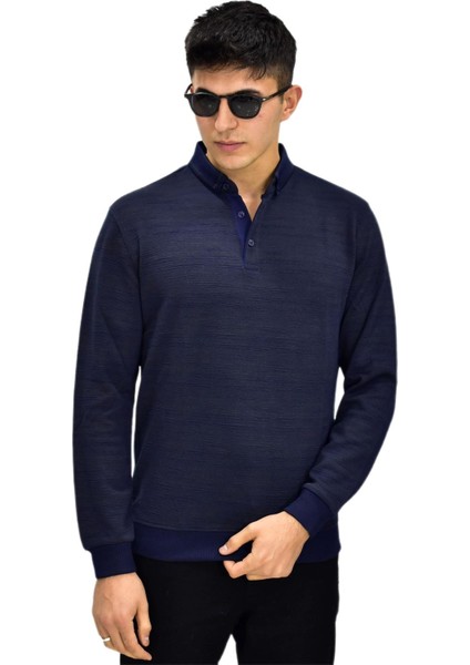 Erkek Polo Yaka Sweatshirt R2252 BGL-ST03199
