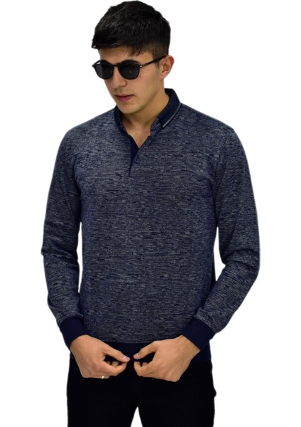 Erkek Polo Yaka Sweatshirt R2255 BGL-ST03201