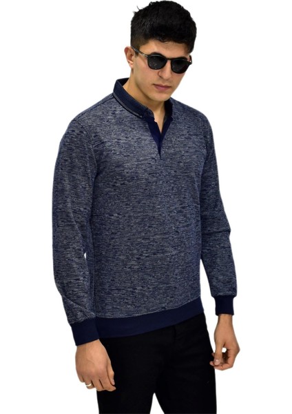 Erkek Polo Yaka Sweatshirt R2255 BGL-ST03201