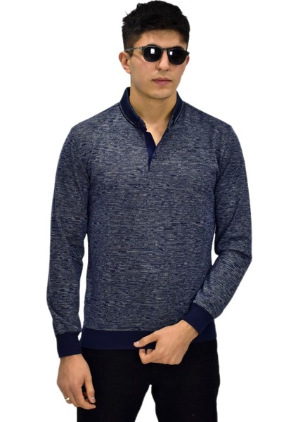 Erkek Polo Yaka Sweatshirt R2255 BGL-ST03201