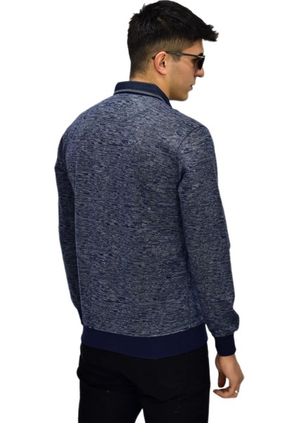 Erkek Polo Yaka Sweatshirt R2255 BGL-ST03201
