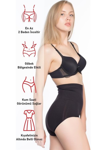 Siyah 7024 Ince Yüksek Bel Slip Korse fırsatları