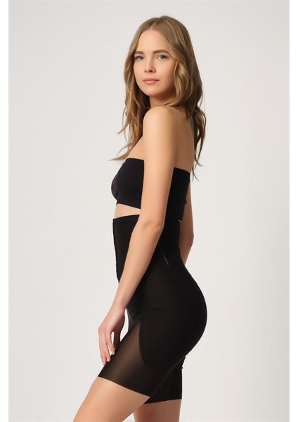 Siyah Emay 2928 Ön Agraflı Tül Paçalı Lazer Korse fiyatları