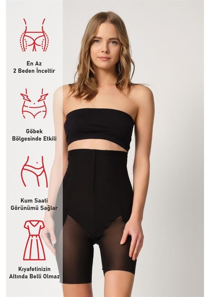 Siyah Emay 2928 Ön Agraflı Tül Paçalı Lazer Korse fırsatları