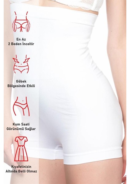 Beyaz Emay 2047 Yüksek Bel Boxer Korse fırsatları