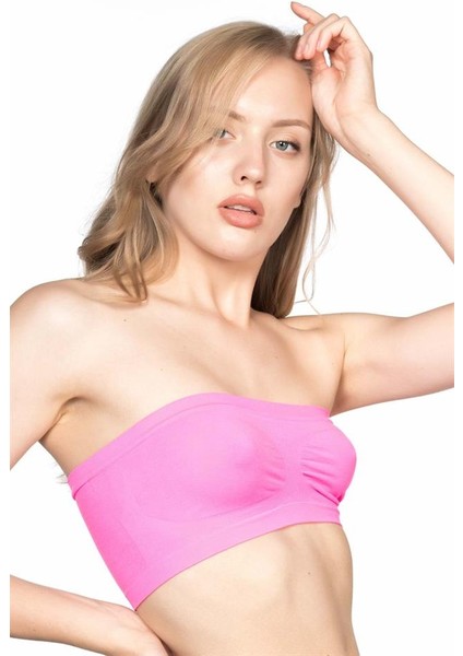 Neon Fuşya Emay 4002 Soft Straplez Büstiyer