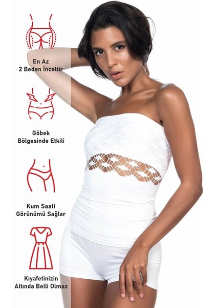 Beyaz Emay 5035 Fantazi Straplez Atlet Korse fırsatları